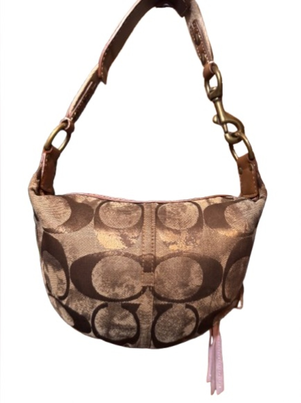 Coach Signature Hobo Shoulder Bag in Bronze Brown - Picture 4 of 13